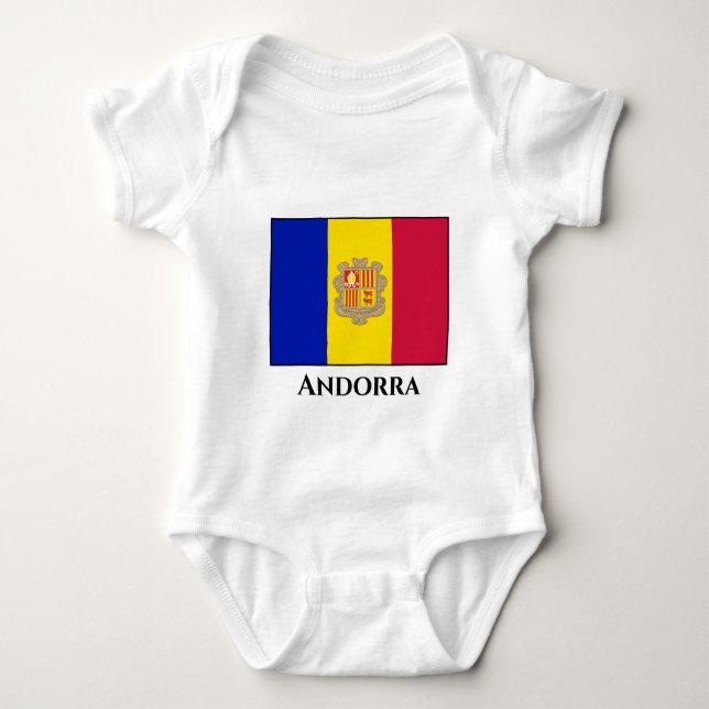 Andorra Flag Baby Bodysuit (Front)