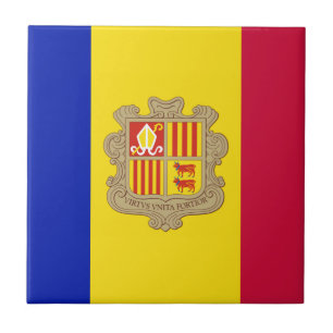 Andorra Flag Ceramic Tile