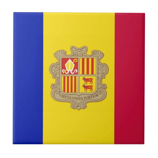 Andorra Flag Ceramic Tile (Front)