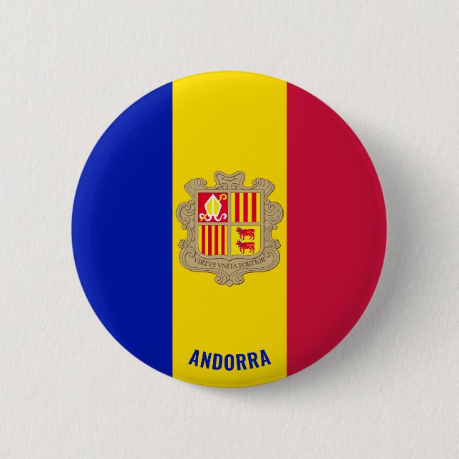 Andorra Flag Charming Patriotic Button (Front)