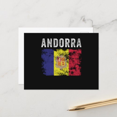 Andorra Flag Distressed _ Andorran Flag Postcard