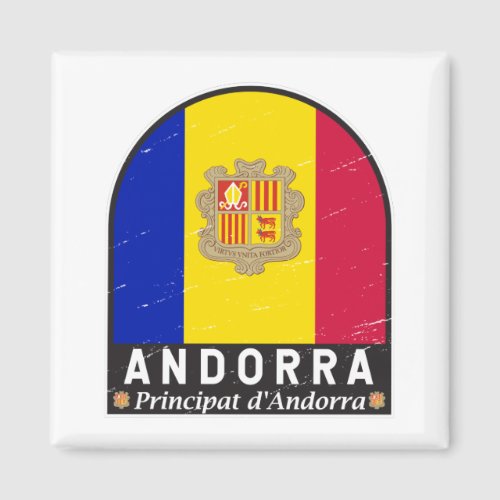 Andorra Flag Emblem Distressed Vintage  Magnet