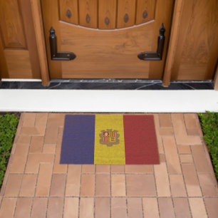 Andorra flag fiber doormat