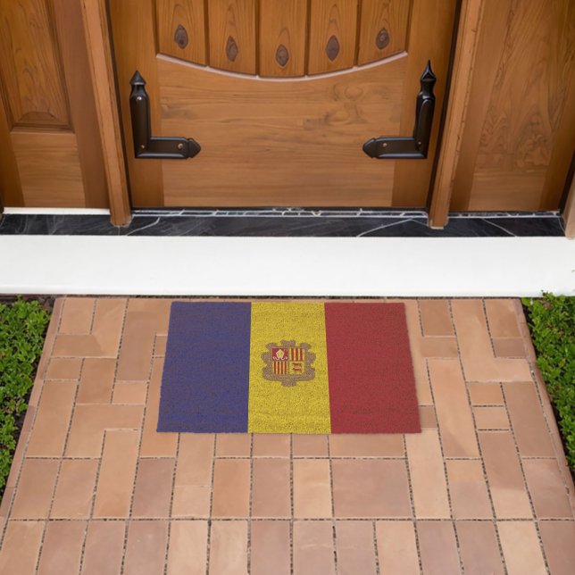 Andorra flag fiber doormat (Insitu (Outdoor))