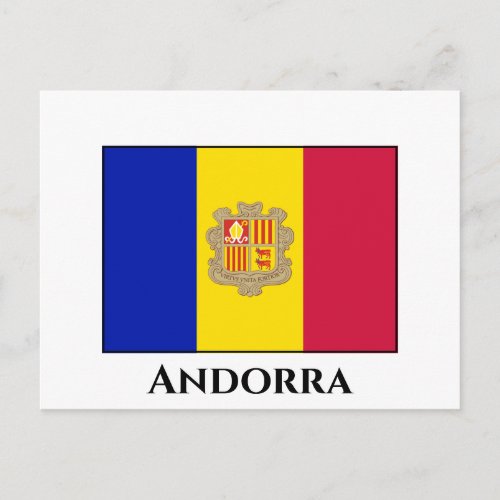 Andorra Flag Postcard