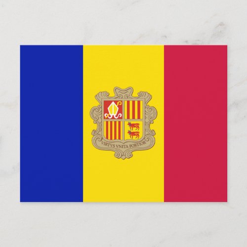 Andorra Flag Postcard