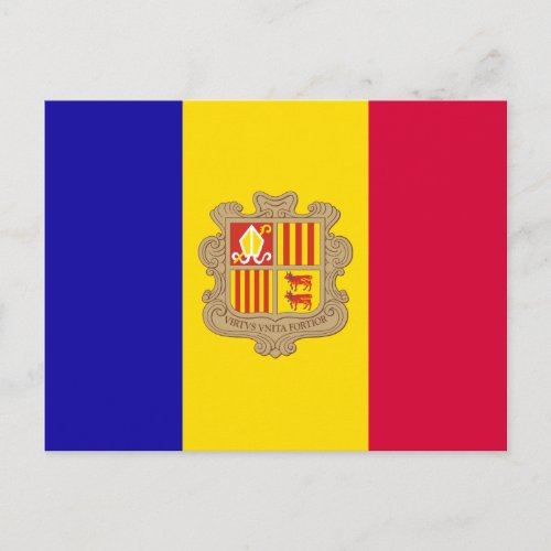 Andorra flag postcard