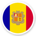 Andorra Flag Round Sticker