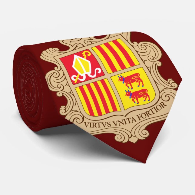 Andorra Flag Tie (Rolled)
