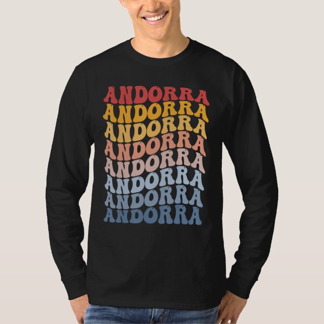 Andorra Groovy Retro Andorran T-Shirt (Front)