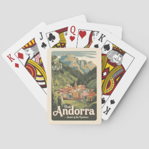 Andorra Illustration Travel Art Vintage Poker Cards
