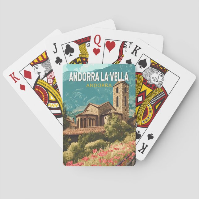 Andorra la Vella Travel Art Vintage Poker Cards (Back)