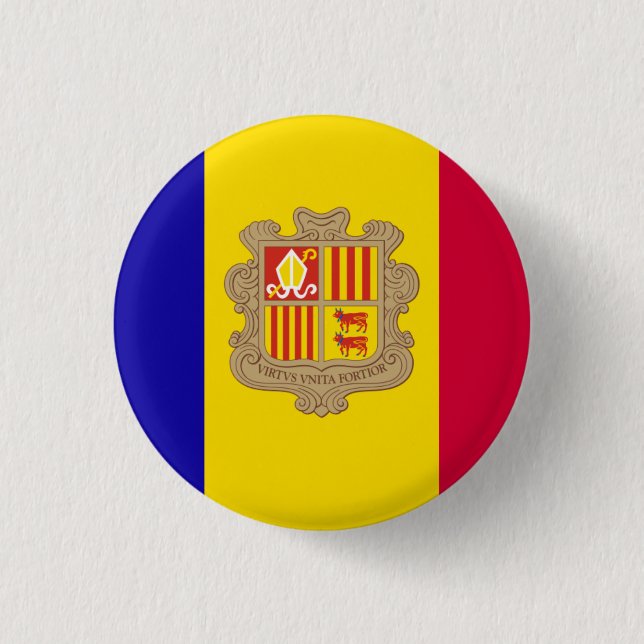 Andorra National Flag Button (Front)