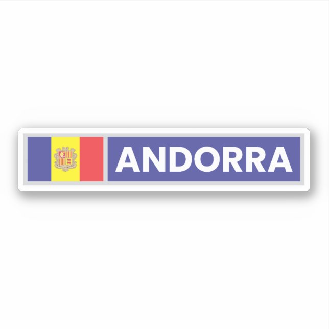 Andorra National Flag Sticker (Front)