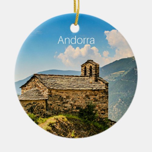 Andorra Pyrenees mountain range Ceramic Ornament
