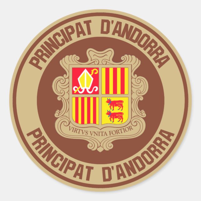 Andorra Round Emblem Classic Round Sticker (Front)