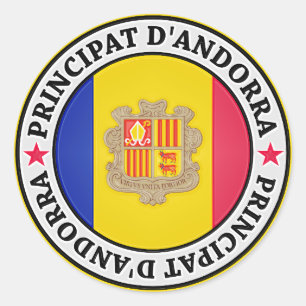 Andorra Round Emblem Classic Round Sticker