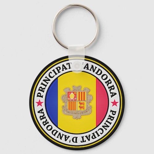Andorra Round Emblem Keychain