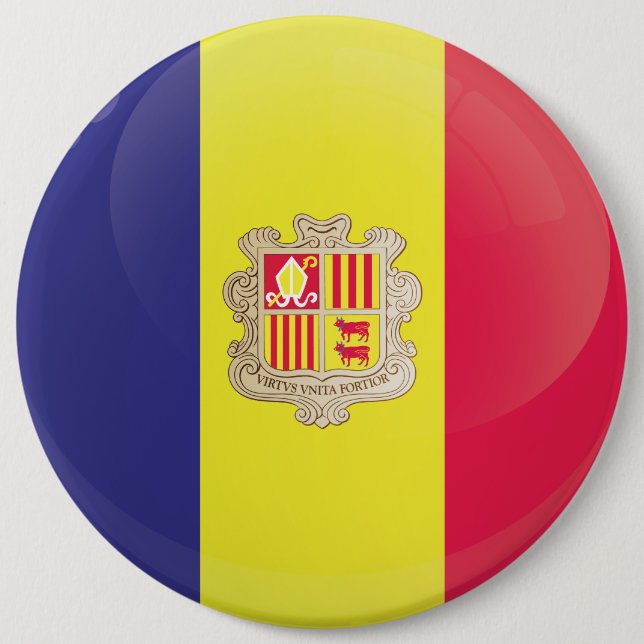 Andorra  Round Icon Flag Button (Front)