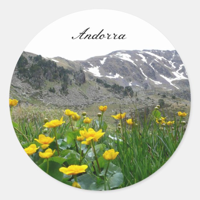 Andorra scenic landscape photograph classic round sticker (Front)