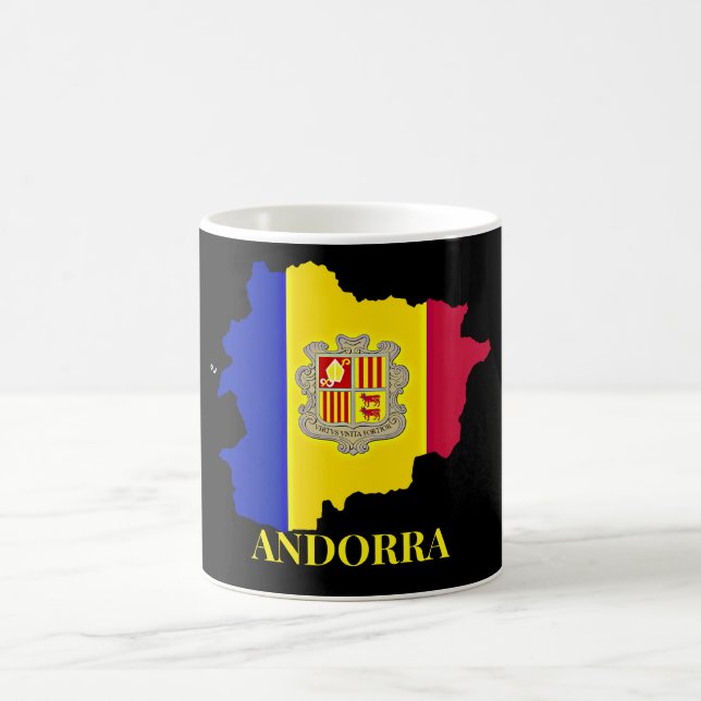 Andorra Silhouette, flag, Coffee Mug (Center)