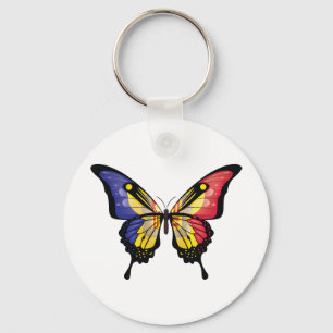 Andorra Swallowtail Butterfly Flag Sticker Keychain