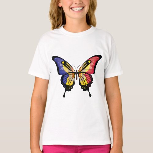 Andorra Swallowtail Butterfly Flag Sticker T_Shirt