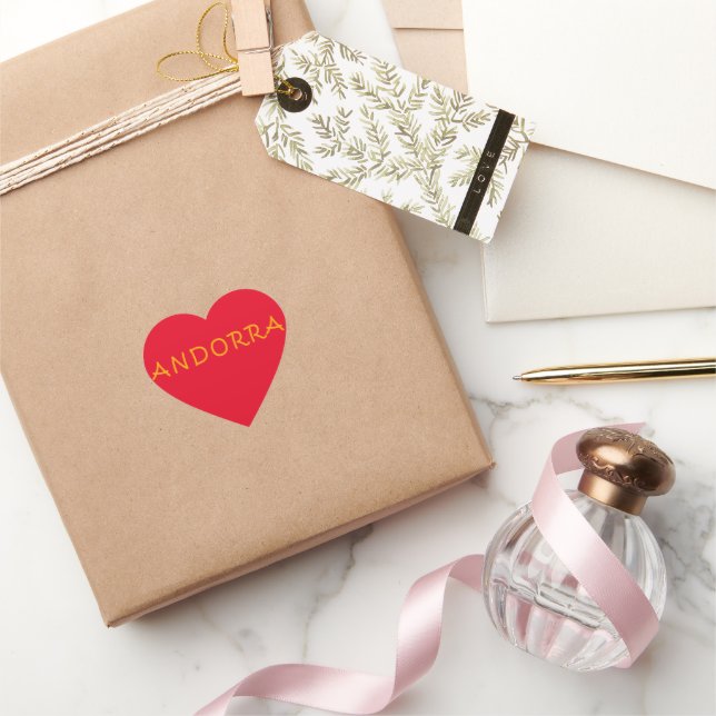 Andorra text design heart sticker (Gifting)