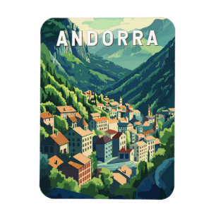 Andorra Travel Art Vintage Magnet