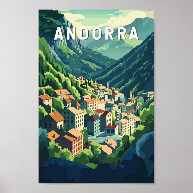 Andorra Travel Art Vintage Poster (Front)