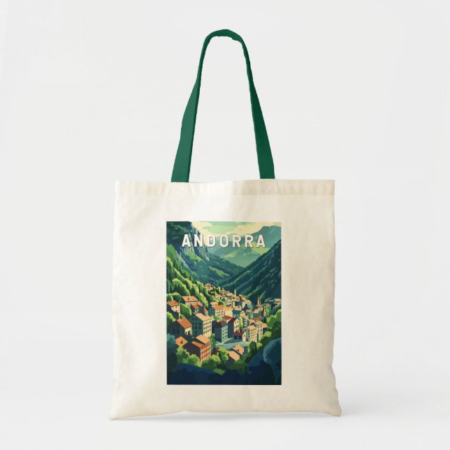 Andorra Travel Art Vintage Tote Bag (Front)