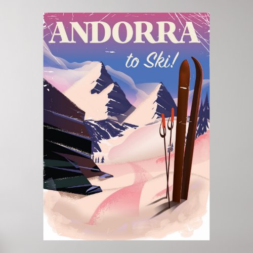 Andorra vintage Ski poster