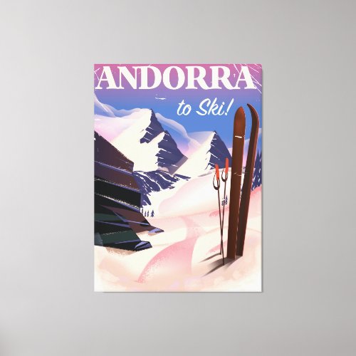 Andorra vintage Ski poster Canvas Print