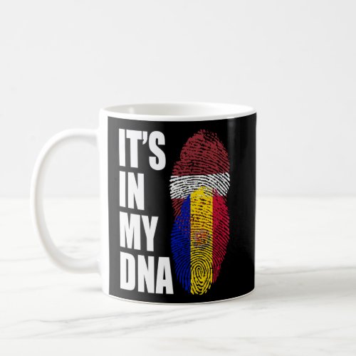 Andorran And Latvian Mix DNA Heritage Flag  Coffee Mug