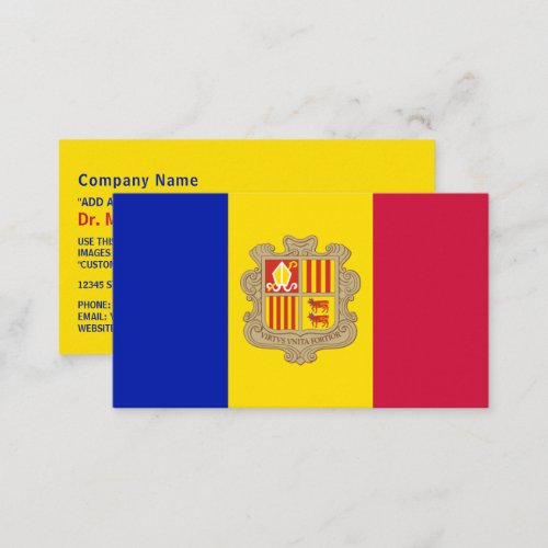 Andorran Flag Flag of Andorra Business Card