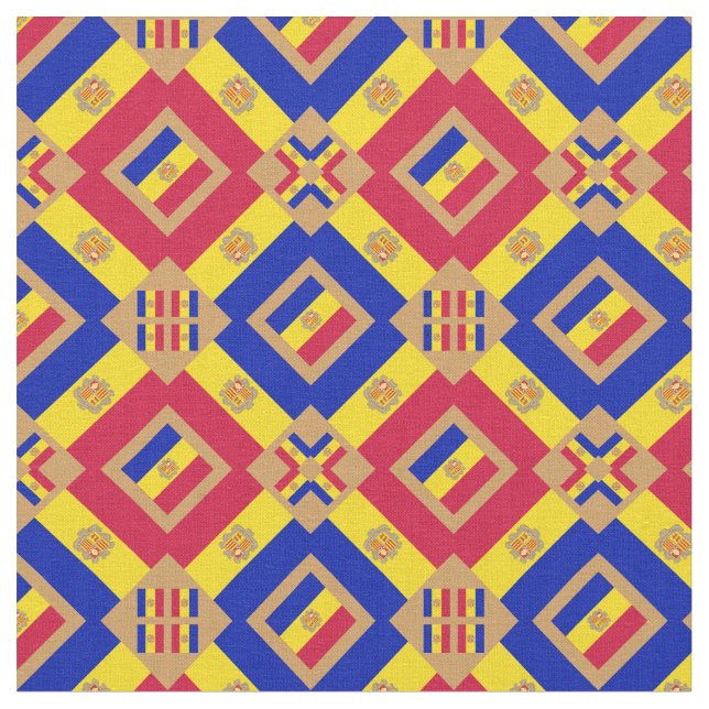 Andorran Flag & Trendy Andorra Fabric fashion GLD (Close Up)