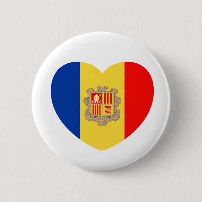 Andorran heart - For real Andorrans! Button (Front)