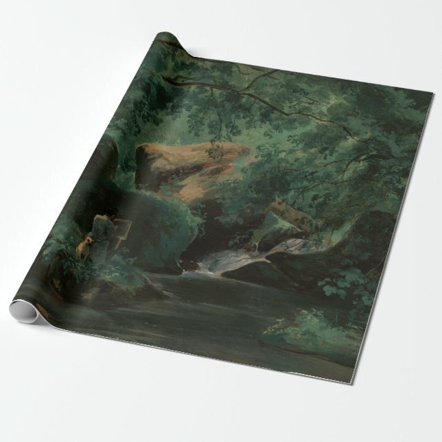 André Giroux Forest Interior with a Painter Wrapping Paper (Unrolled)