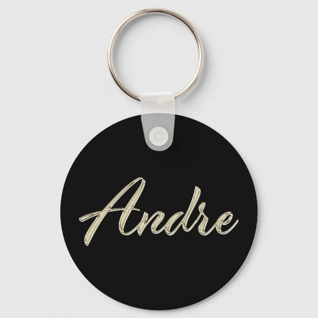 Andre Name whitegold Button Schlüsselanhänger Keychain (Front)