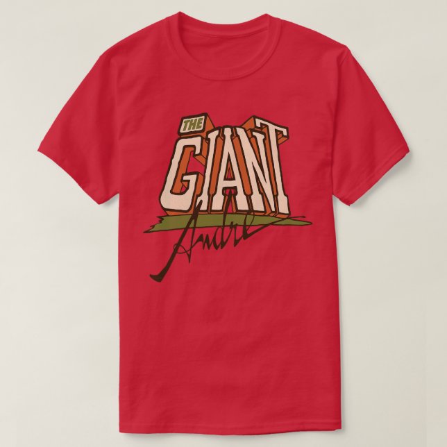 Andre the Giant 80s Retro Wrestling Figure T-Shirt (Design Front)