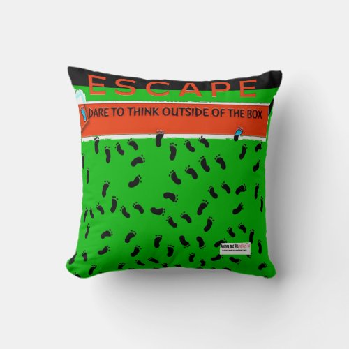 Andrea and Me and Me Too Escape Think Outside Box Throw Pillow