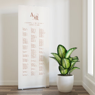 ANDREA Boho Cream Modern Wedding Seating Chart Retractable Banner