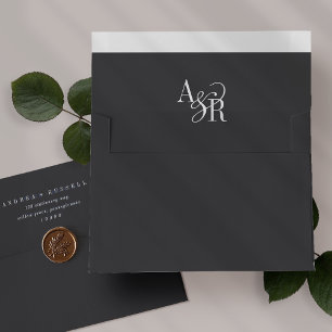 ANDREA Bold Dark Gray Wedding Invitation Envelopes