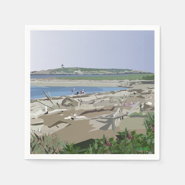 Andrea Brand #1 Beach Day Popham Beach Maine Napkins (Front)