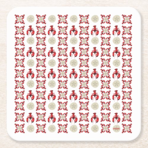 Andrea Brand 2 Sea Life  Maine Lobsters  Sand D Square Paper Coaster