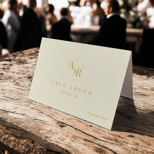 ANDREA Butter Yellow Minimal Wedding Place Cards