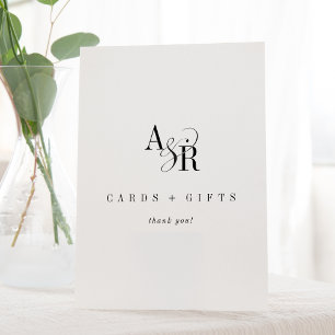 ANDREA Classic Chic Unique Wedding Cards and Gifts Pedestal Sign