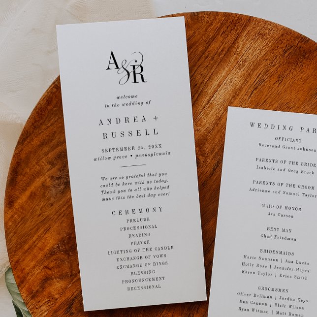 ANDREA Classic Elegant Formal Fancy Unique Wedding Program (ANDREA Classic Elegant Formal Fancy Unique Wedding Program)