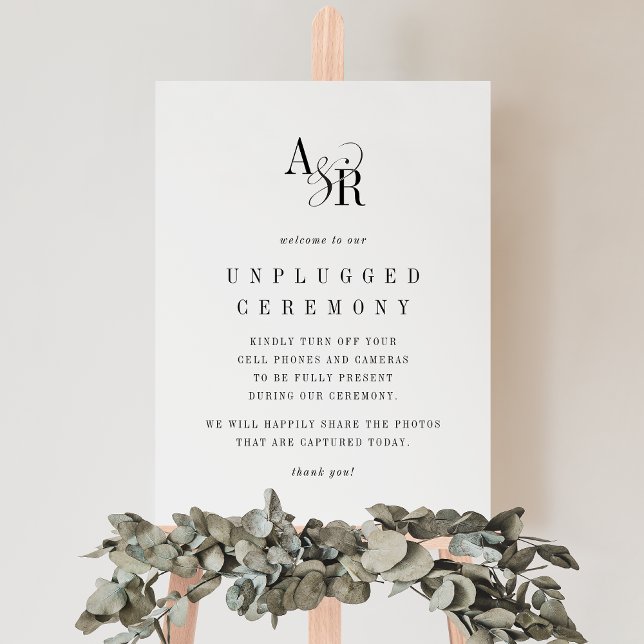 ANDREA Classic Wedding Unplugged Ceremony Sign (ANDREA Classic Wedding Unplugged Ceremony Sign)