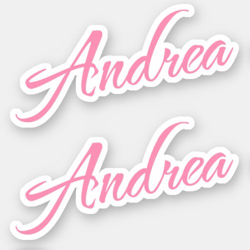 Andrea Decorative Name in Pink x2 Sticker